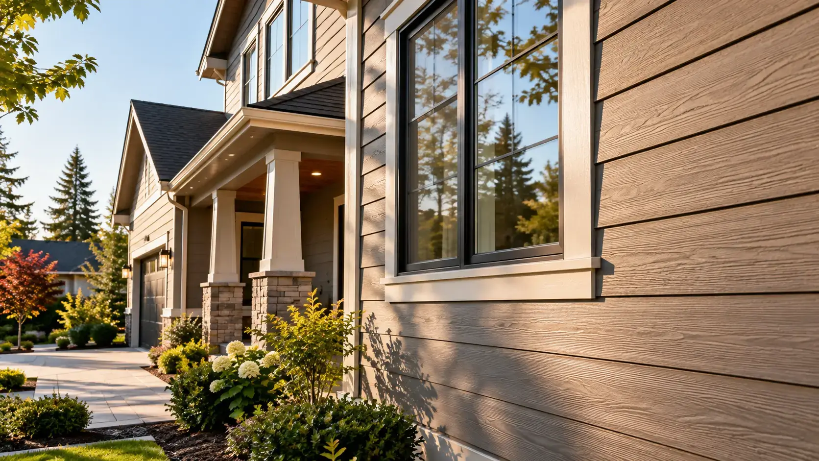 Golden-Hour Contemporary Craftsman Exterior